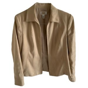 Talbots Size 4 Beige Blazer Zip Up Size 4